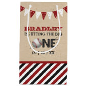 大きなヒット |野球の一回目の誕生日 スモールペーパーバッグ (正面)