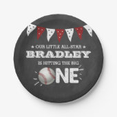 大きなヒット |野球の一回目の誕生日 ペーパープレート (正面)