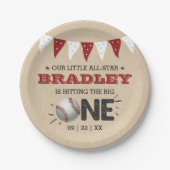 大きなヒット |野球の一回目の誕生日 ペーパープレート (正面)