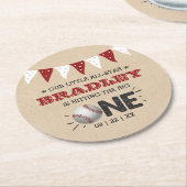 大きなヒット |野球の一回目の誕生日 ラウンドペーパーコースター (アングル)