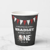 大きなヒット |野球の一回目の誕生日 紙コップ (正面)