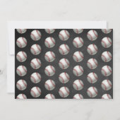 大きなヒット |野球の最初の誕生日の写真 招待状 (裏面)