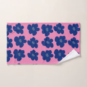 大きなヒッパイブルーの花 バスタオルセット (ハンドタオル)