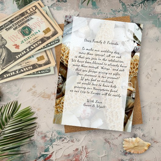 大きなヒトデのビーチウェディング　ウィッシングウェルカード 招待状