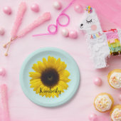 大きなヒマワリという名前でカスタマイズ ペーパープレート (パーティー)