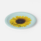 大きなヒマワリという名前でカスタマイズ ペーパープレート (アングル)