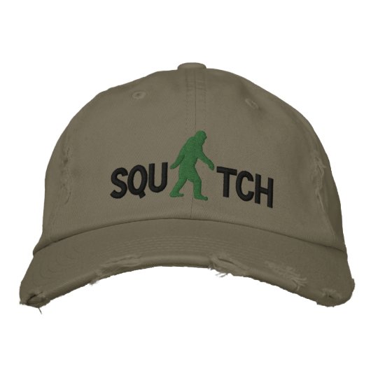 大きなビッグフットのロゴ付きスクアッチ 刺繍入りキャップ (正面)