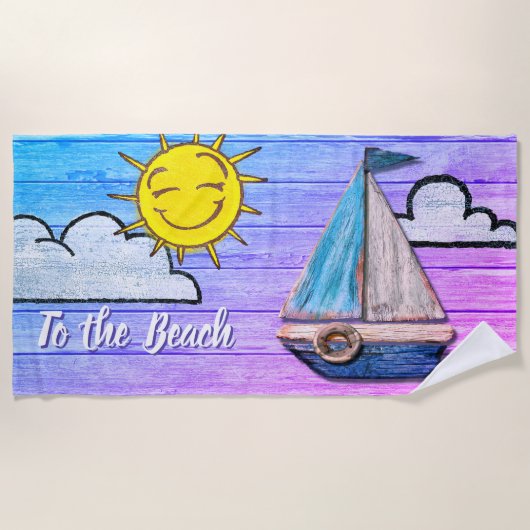 大きなビーチのビーチ ビーチタオル (正面)