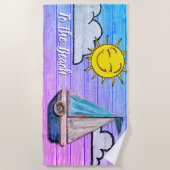 大きなビーチのビーチ ビーチタオル (正面)