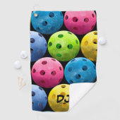 大きなピックルボールイニシャル ゴルフタオル (インサイチュ)