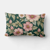 大きなピンクと白の国のバラ ランバークッション (裏面)