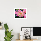 大きなピンクのシャクナゲの花の写真 ポスター (ホームオフィス)