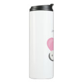 大きなピンクのハートと寝るネコちゃん タンブラー (回転左)