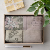 大きなピンクのバラの花束とコラージュのデコページ 薄葉紙 (ギフト)
