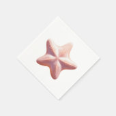 大きなピンクのヒトデ スタンダードカクテルナプキン (角)