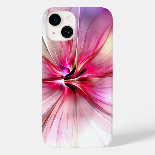 大きなピンクのモダンな花のスマートフォンケース Case-Mate iPhoneケース (裏面)