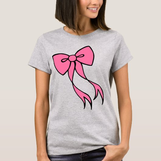 大きなピンクのリボンTシャツ Tシャツ (正面)