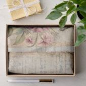 大きなピンクの花と芽バタフライスクリプト 薄葉紙 (ギフト)