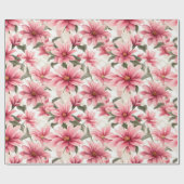 大きなピンクの花ブライダルシャワーフローラギフトラップ ラッピングペーパー (フラット)