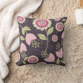 大きなピンクの花柄 クッション (ブランケット)