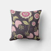 大きなピンクの花柄 クッション (裏面)