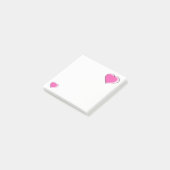 大きなピンク色のハート ポストイット (アングル)