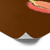 大きなピンク色の花と深い赤 ポスター (角)