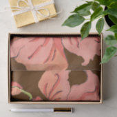 大きなピンク色の花と深い赤 薄葉紙 (ギフト)