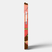 大きなピンク色の花と深い赤 Case-Mate iPhoneケース (裏面 / 左)