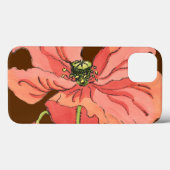 大きなピンク色の花と深い赤 Case-Mate iPhoneケース (裏面 (横))