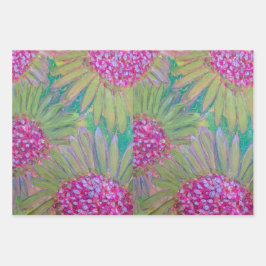 大きなピンク色の花 ラッピングペーパーシート