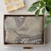 大きなピンク色の茶色の蝶が巻物に付ビクトリアンいている 薄葉紙 (ギフト)