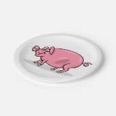 大きなピンク豚 ペーパープレート (アングル)