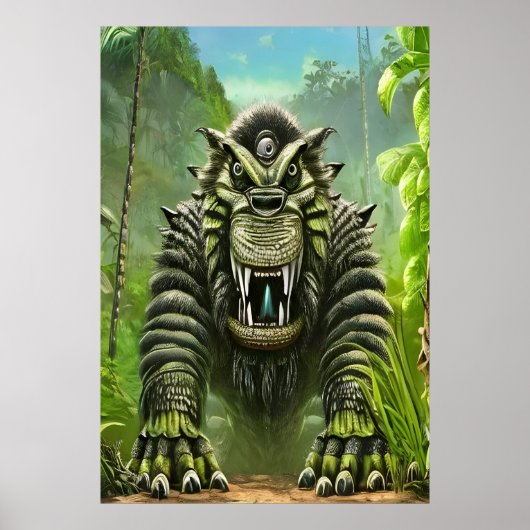 大きなファンタジー獣のポートレート | AIアートポスター ポスター (正面)