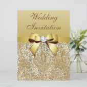 大きなフェイク金ゴールドシークインとボー結婚ズ 招待状 (スタンド正面)
