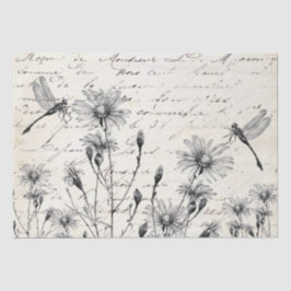 大きなフランスのスクリプトワイルドフラワードラゴンフライ 薄葉紙