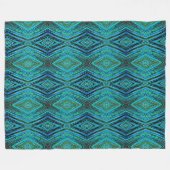 大きなフリースケット - 孔雀の羽根 フリースブランケット (正面(横))