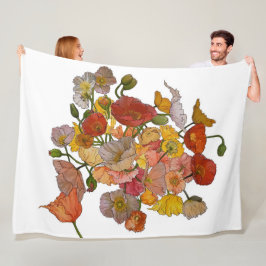 大きなフリースブランケットと数々のメディアのポピー フリースブランケット