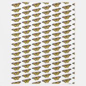 大きなフリースブランケット(昆虫)オオカバマダラ、モナーク。 フリースブランケット (正面)