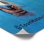 大きなフロリダの漫画の地図のポスター ポスター (角)