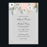大きなフローラ結婚式招待状 招待状<br><div class="desc">5 x 7グレーのフローラ上の結婚式招待状。カスタマイズ。背景色と文字は変更できる。コレクション結婚の一部。</div>