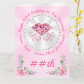 大きなフローラ、パーソナライズされた誕生日カード カード (黄色い花)