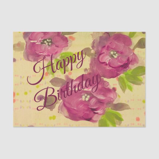 大きなブルゴーニュのバラ花 薄葉紙 (正面)