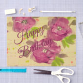 大きなブルゴーニュのバラ花 薄葉紙 (クラフト)