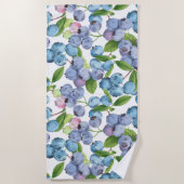 大きなブルーベリーの果実  ビーチタオル (正面)