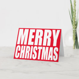 大きなブロック白いメリークリスマス シーズンカード