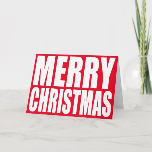 大きなブロック白いメリークリスマス シーズンカード (正面)