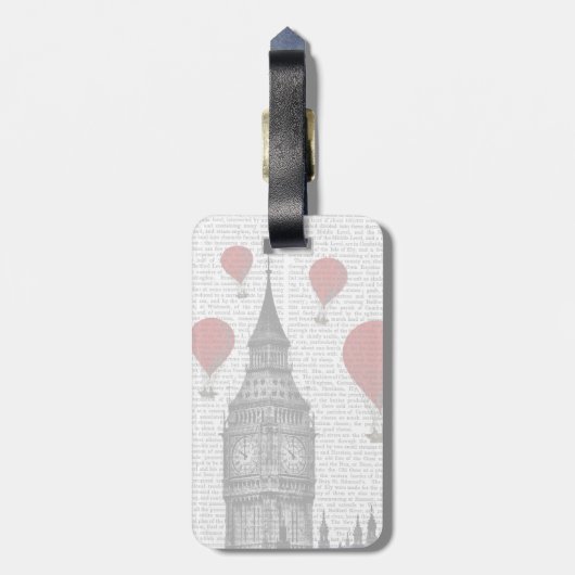 大きなベンと赤い熱気球 ラゲッジタグ (裏面縦)