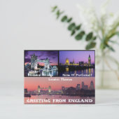 大きなベンの家々 – 議会の家 – ロンドンのイギリスの ポストカード (スタンド正面)