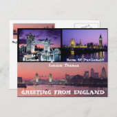 大きなベンの家々 – 議会の家 – ロンドンのイギリスの ポストカード (正面/裏面)
